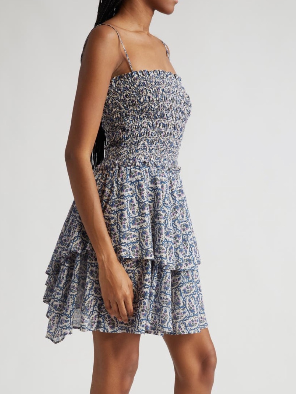 Isabel Marant Étoile Ecru Floral Tiered Ruffle Cotton Sundress - Picture 4 of 9